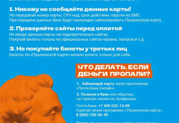 Памятка для молодежи: как защитить средства на пушкинской карте?
